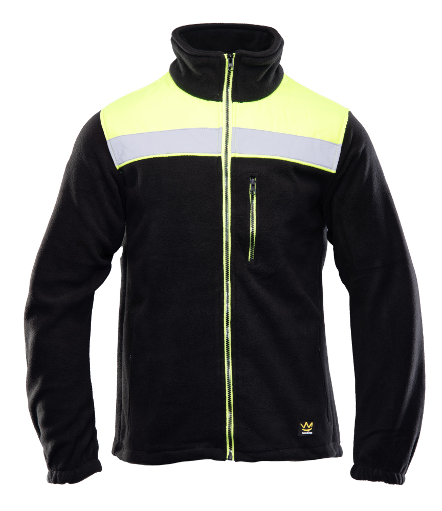 Polar/Hanorac Rival din fleece negru/galben si banda reflectorizanta [5]