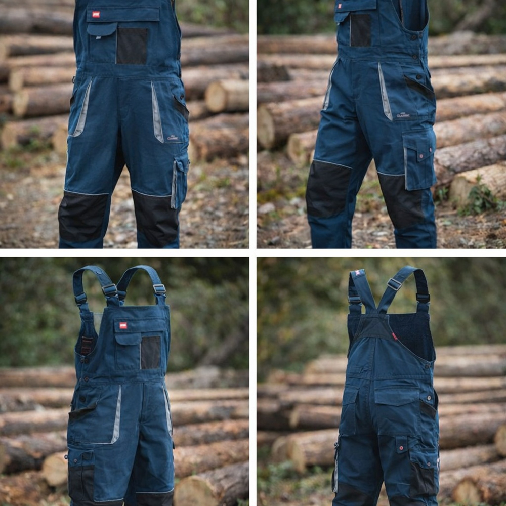 Salopeta de lucru cu pieptar Classic Stretch Slim blue [3]