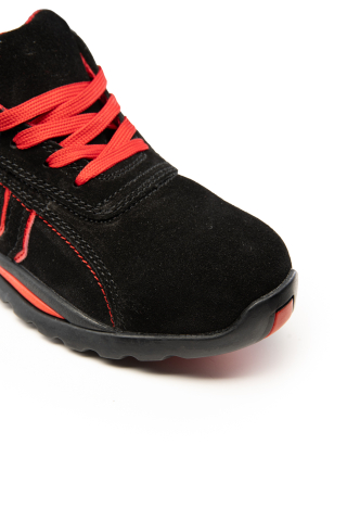 Adidasi de protectie Fusion cu bombeu metalic S1 negru/rosu [13]