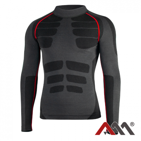 Bluza de corp termica Viken Extreme negru-grafit cu elemente roșii [3]