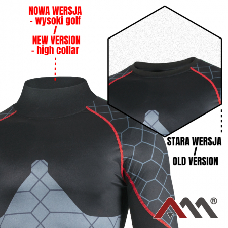 Bluza de corp termoactiva Viken Thermal gri și negru cu elemente roșii [1]