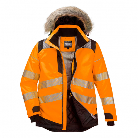 JACHETE PROTECTIE - Geaca parka reflectorizanta, ideala sezon de iarna portocaliu