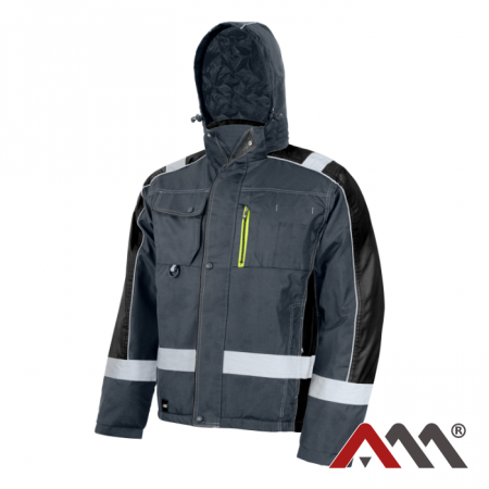 JACHETE PROTECTIE - Jacheta de iarna Classwork gri cu negru si benzi reflectorizante