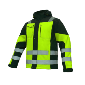 JACHETE PROTECTIE - Jacheta Softshel de iarna cu benzi reflectorizante galbena