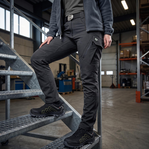 Pantaloni de Lucru Elastici - Pantaloni Cargo din softshel negru