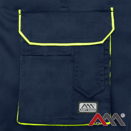 Pantaloni de lucru cu benzi reflectorizante VisTeam navy/galben [5]
