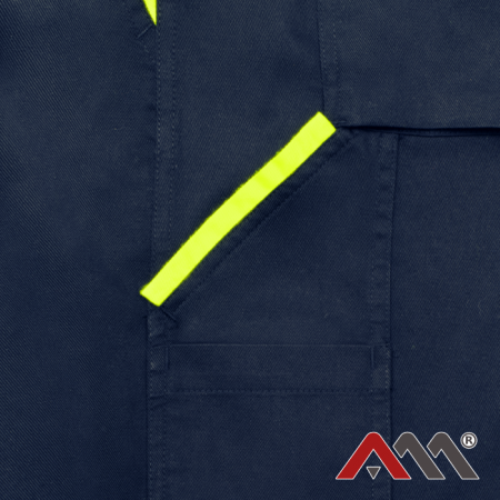 Pantaloni de lucru cu benzi reflectorizante VisTeam navy/galben [6]