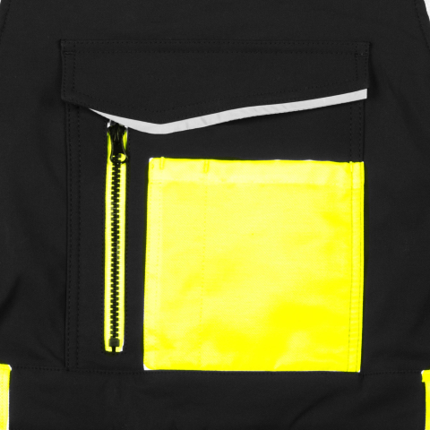 Pantaloni de lucru cu piept Universal din Softshel cu elemente reflectorizante [8]
