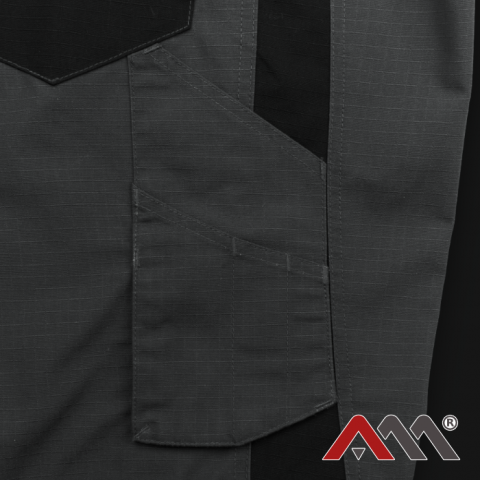 Pantaloni de lucru LEMARS din material Ripstop gri cu negru [6]