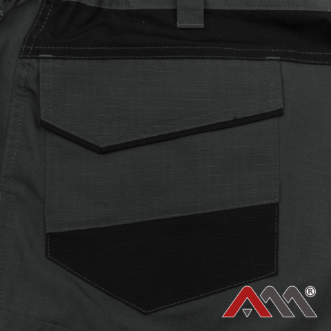 Pantaloni de lucru LEMARS din material Ripstop gri cu negru [11]