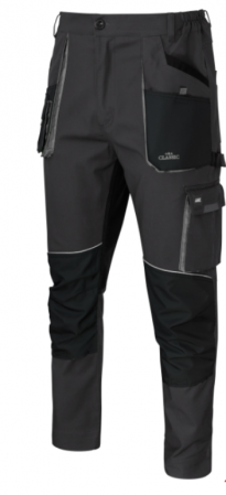 Pantaloni de Lucru Barbati - Pantaloni de protectie din Bumbac Classic 100 Stretch Slim gri cu negru