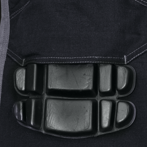 Pantaloni talie din material Ripstop gri cu negru [6]
