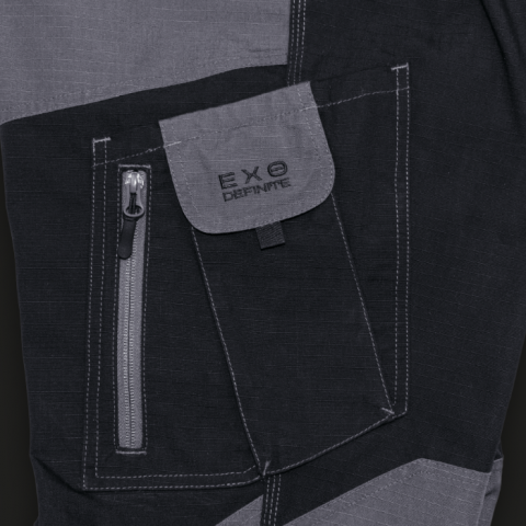 Pantaloni talie din material Ripstop gri cu negru [9]
