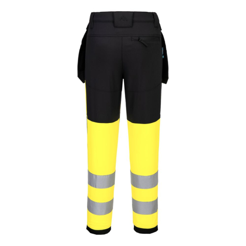 Pantaloni talie unisex Hi-Vis negru cu banda reflectorizanta [1]