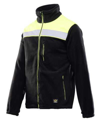 POLARE - Polar/Hanorac Rival din fleece negru/galben si banda reflectorizanta