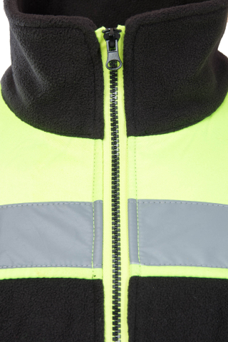 Polar/Hanorac Rival din fleece negru/galben si banda reflectorizanta [9]