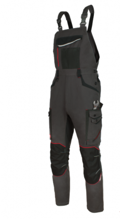 Pantaloni cu Pieptar - Salopeta de protectie Professional Dynamic Stretch Slim gri/negru