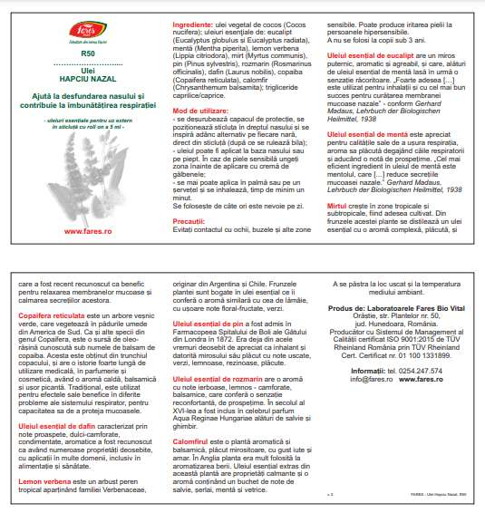 Ulei Hapciu Nazal, R50, decongestionant nazal [2]