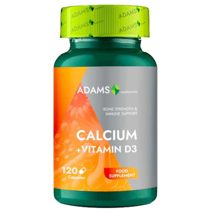 Calciu + Vitamina D3, 120cps, Adams Supplements [1]