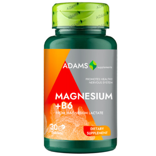 Magneziu + B6, 30cps, Adams Supplements [1]