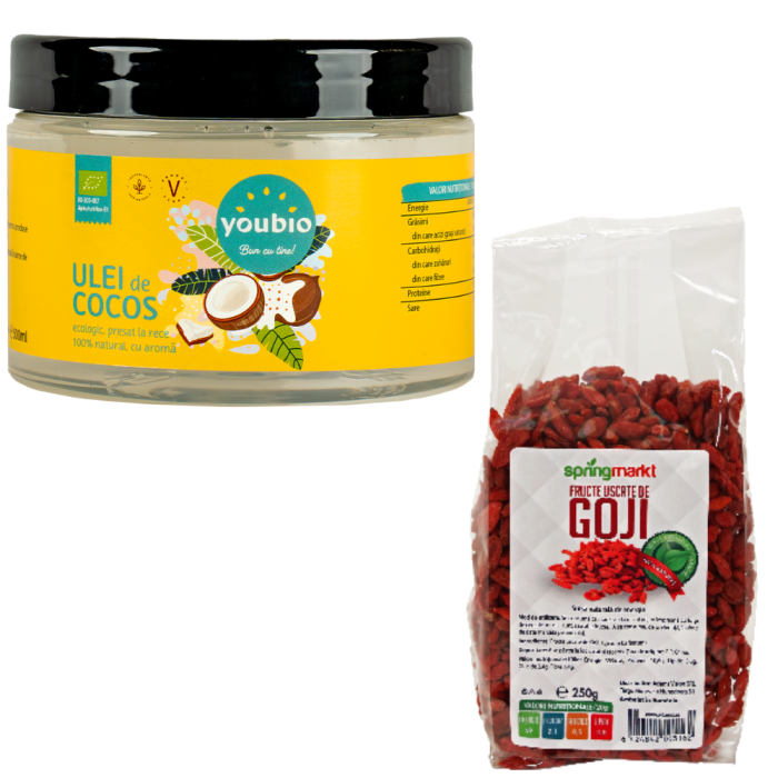 Pachet Ulei de Cocos organic 500ml, Youbio + Fructe de Goji [1]