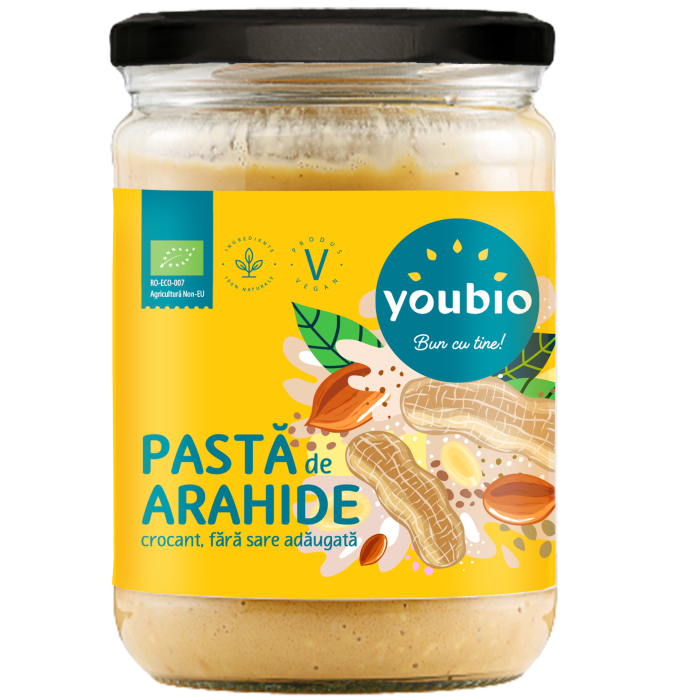 Pasta de arahide crocant, ecologic, 500g, Youbio [1]