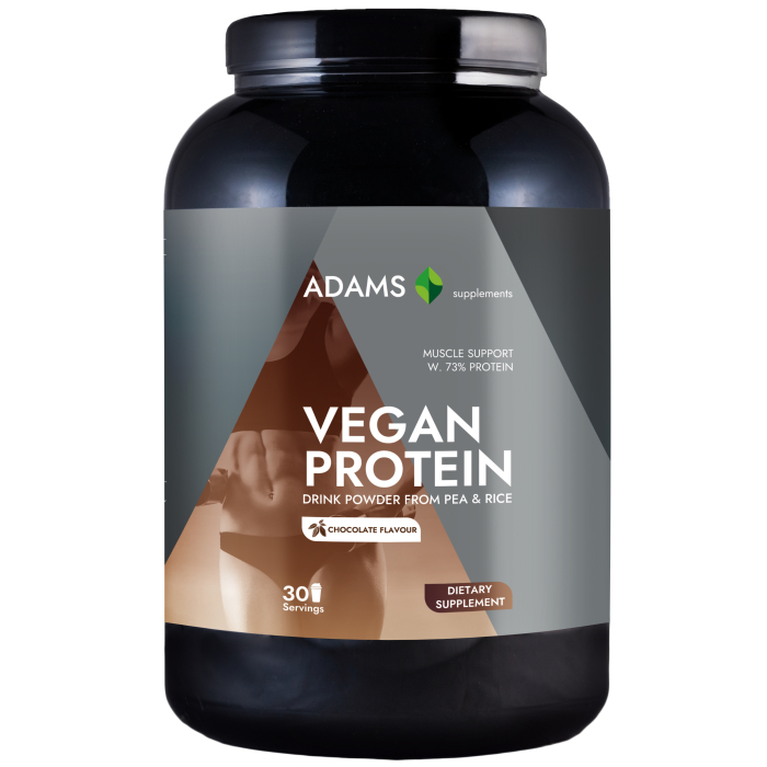 Proteina Vegana (ciocolata), 908gr, Adams Supplements [1]