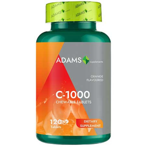 Vitamina C-1000, 120 tablete masticabile, Adams Supplements [1]