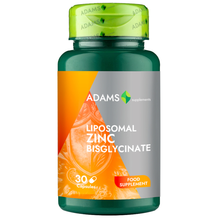 Zinc Bisglicinat Liposomal 50mg, 30cps, Adams Supplements [1]