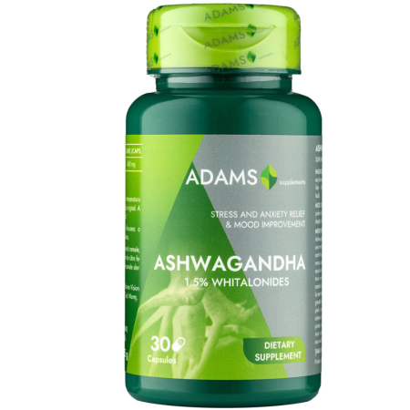 Suplimente - Ashwagandha 400mg, 30cps, Adams Supplements