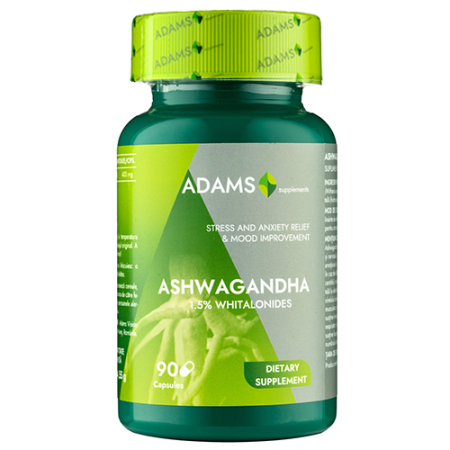 Suplimente - Ashwagandha 400mg, 90cps, Adams Supplements