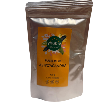 Bauturi fara gluten - Ashwaghanda pulbere, organic, 100gr, youbio