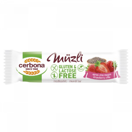 Cereale si Pseudocereale - Baton Cereale fara Gluten cu Capsuni si Chia 35g