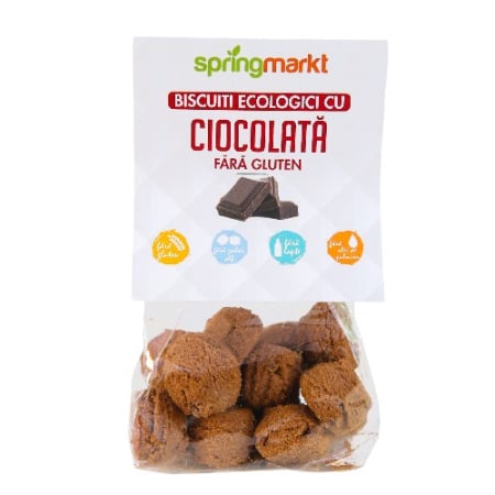 Alte produse de panificatie fara gluten - Biscuiti Eco cu Ciocolata, Fara Gluten, 100gr, springmarkt