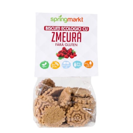 Alte produse de panificatie fara gluten - Biscuiti Ecologici cu Zmeura, fara gluten, 100gr, springmarkt