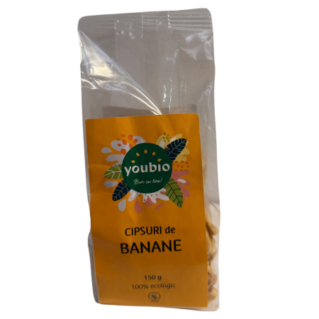Fructe uscate & deshidratate - Chips banane organic, 150gr, youbio