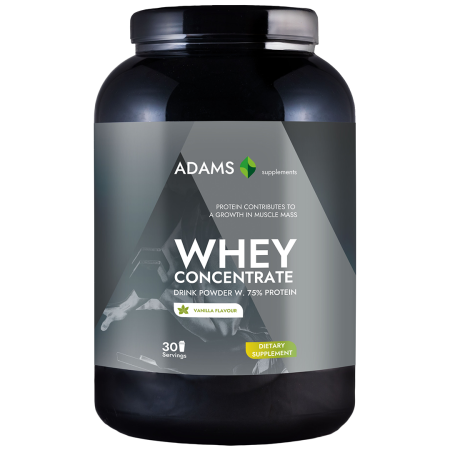 Alimente dietetice - Concentrat proteic din zer, vanilie, 908gr, Adams