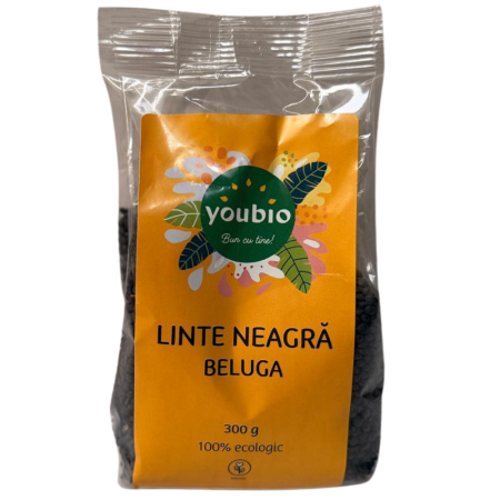 Leguminoase și pseudocereale - Linte beluga organic, 300gr, youbio