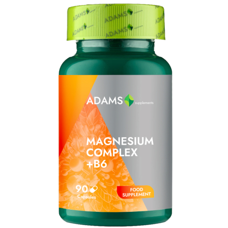 Suplimente - Magnesium Complex + B6, 90cps, Adams Supplements