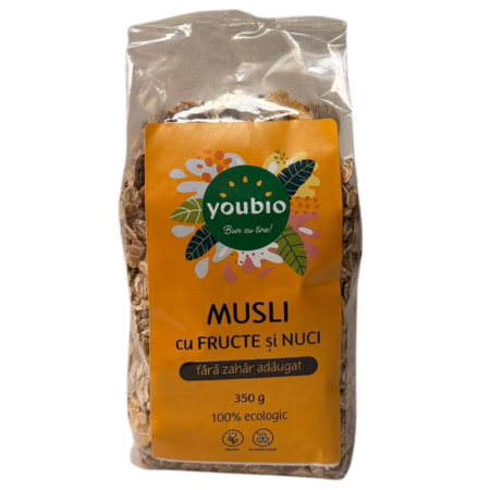 Alimente dietetice - Muesli cu fructe si nuci, organic, 350gr, youbio