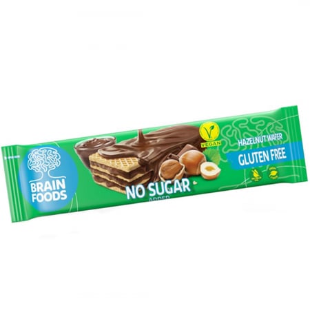Fara Zahar - Napolitane fără Gluten Învelite în Ciocolată, cu Cremă Alune 40g