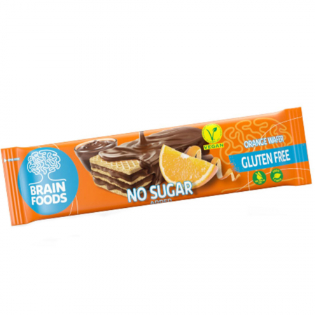 Fara Zahar - Napolitane fără Gluten Învelite în Ciocolată, cu Cremă Portocale 40g