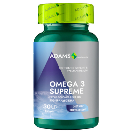 Suplimente - Omega 3 Supreme (50%EPA/25%DHA), 30cps, Adams Supplements