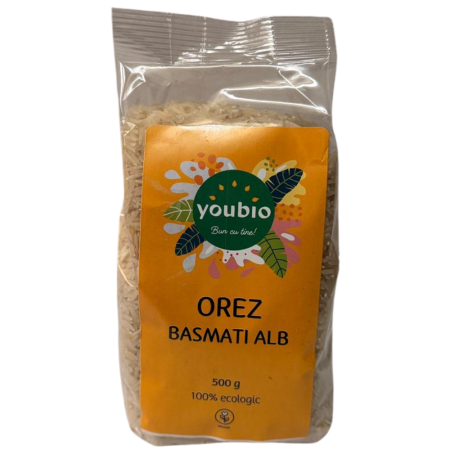 Alimente dietetice - Orez basmati alb, organic, 500gr, youbio