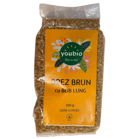 Alimente dietetice - Orez brun lung, organic, 500gr, youbio
