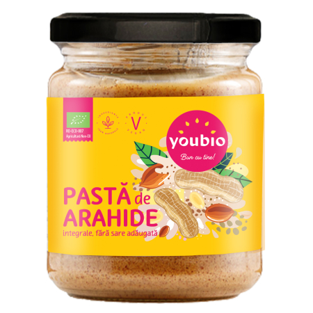 ALIMENTE F?R? GLUTEN - Pasta de arahide integrale, ecologic, 250g, Youbio