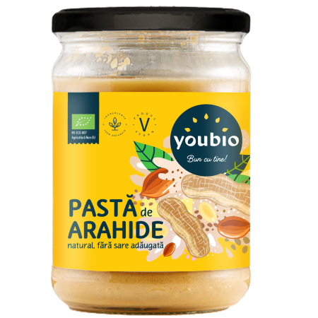 ALIMENTE F?R? GLUTEN - Pasta de arahide natural, ecologic, 500g, Youbio