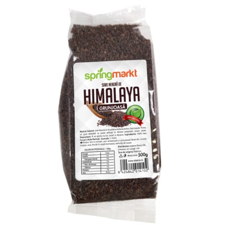 Alimente dietetice - Sare neagra de Himalaya, grunjoasa 1-3mm, 500g, springmarkt