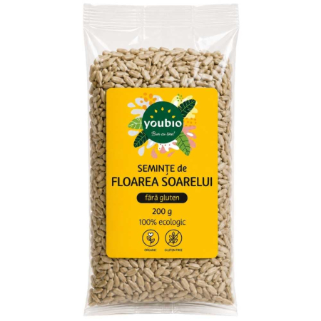 Alte dulciuri si produse sarate fara gluten - Seminte de floarea soarelui, fara gluten, organic, 200gr, youbio