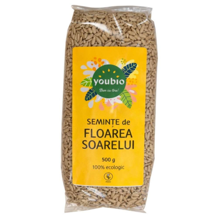 Nuci și semințe - Seminte de floarea soarelui, organic, 500g, Youbio
